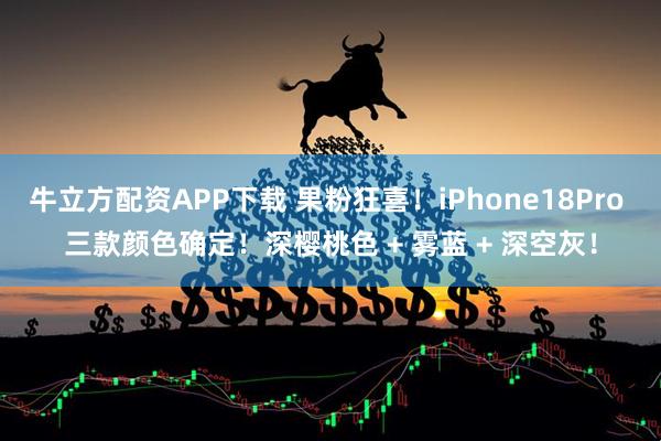 牛立方配资APP下载 果粉狂喜！iPhone18Pro 三款颜色确定！深樱桃色 + 雾蓝 + 深空灰！