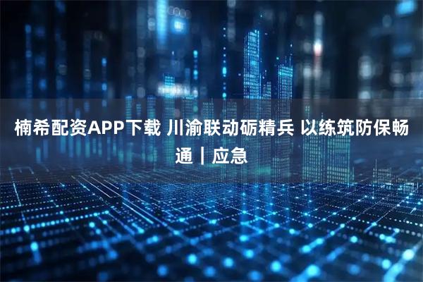楠希配资APP下载 川渝联动砺精兵 以练筑防保畅通｜应急